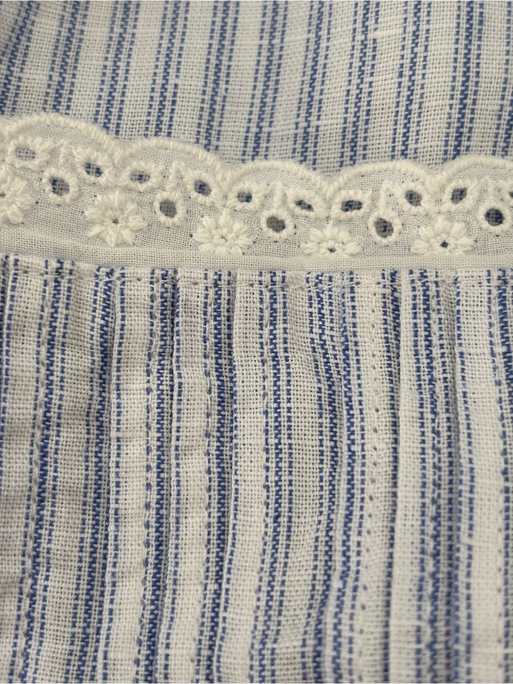 J.Crew Lace-Trim Camisole Pajama Short Set NWT Linen Blend Striped Blue White XL - Picture 6 of 10